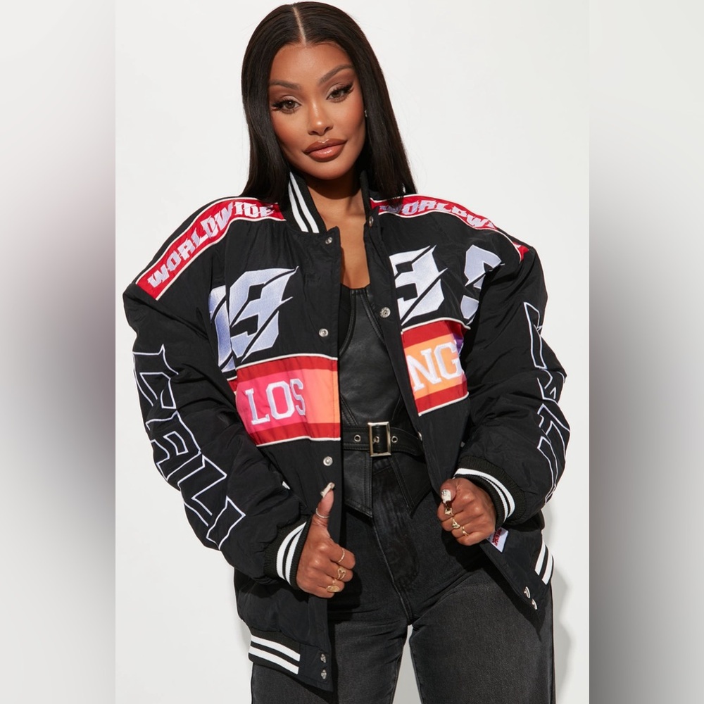 NWT Oversized race bomber jacket